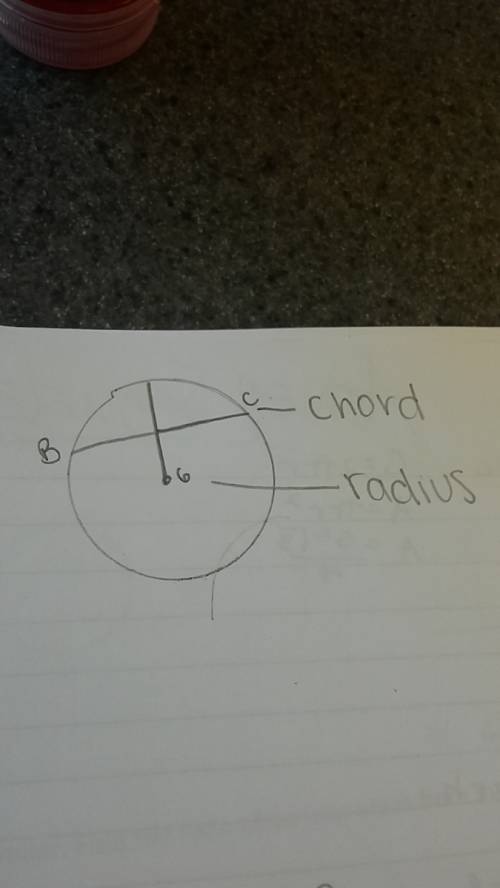 Hy, me . in a circle of radius 6 cm,is led chord bc,placed at a distance of 3 cm from the center of