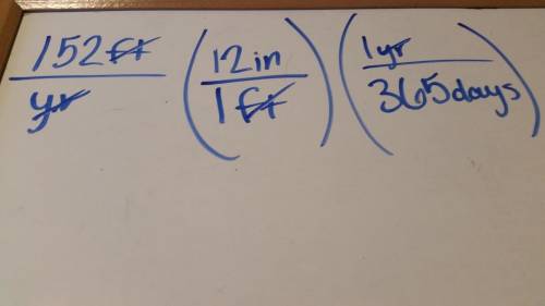 Aglacier moves 152 ft a year how many inches a day does it move (hint 356 days in a year)