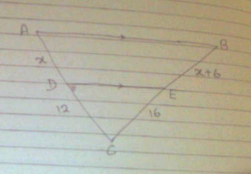 In the figure below, the segment is parallel to one side of the triangle. x= 1.5 18 24 15