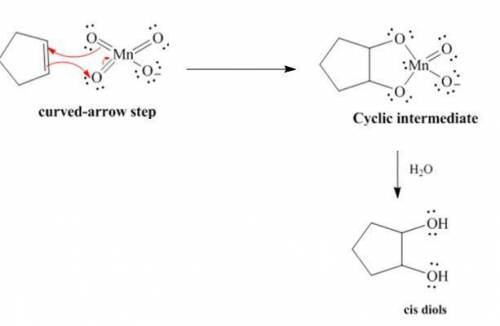 Show the curved-arrow mechanism for the first step, and the structure of the cyclic intermediate for