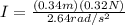 I=\frac{(0.34 m)(0.32 N)}{2.64 rad/s^{2}}