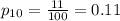 p_{10} = \frac{11}{100}=0.11