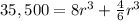 35,500=8r^{3}+\frac{4}{6}r^{3}