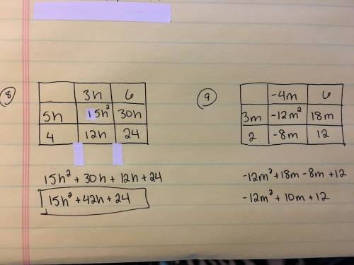 7. simplify the product using the distributive property.  (5h - 3)(3h + 7) (a). 15h^2 - 44h + 21 (b)