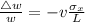 \frac {\triangle w}{w}=-v\frac {\sigma_x}{L}