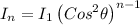I_{n}= I_{1}\left (Cos^{2}\theta  \right )^{n-1}