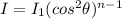 I=I_1(cos^2\theta)^{n-1}