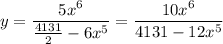 y=\dfrac{5x^6}{\frac{4131}2-6x^5}=\dfrac{10x^6}{4131-12x^5}