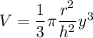 V = \dfrac{1}{3}\pi \dfrac{r^2}{h^2}y^3