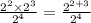 \frac{2^2\times 2^3}{2^4}=\frac{2^{2+3}}{2^4}