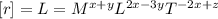 [r]=L=M^{x+y} L^{2x-3y} T^{-2x+z}