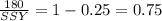 \frac{180}{SSY}=1-0.25=0.75
