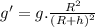 g'=g.\frac{R^2}{(R+h)^2}