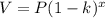 V=P(1-k)^{x}