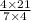 \frac{4\times 21}{7\times 4}