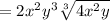 =2x^2y^3\sqrt[3]{4x^2y}