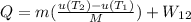 Q=m(\frac{u(T_{2})-u(T_{1})}{M} )+W_{12}