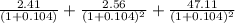 \frac{2.41}{(1+0.104)} +\frac{2.56}{(1+0.104)^2} +\frac{47.11}{(1+0.104)^2}