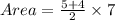 Area=\frac{5+4}{2} \times 7