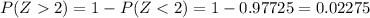 P(Z2) = 1-P(Z