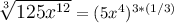 \large \sqrt[3]{125x^{12}} = (5x^4)^{3*(1/3)}