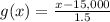 g(x)=\frac{x-15,000}{1.5}