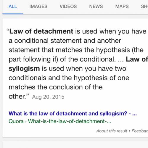 What is the difference between law of detachment and the law of syllogism?