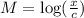 M = \log(\frac xc)}