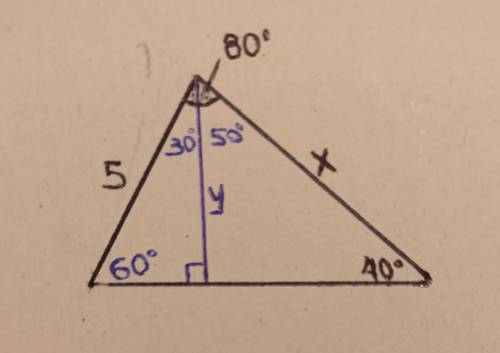 Determine the approximate value of x.  a. 2.045 b.3.264 c.6.736 d.not enough information