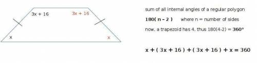What is the value of x given that figure ptrais an isosceles trapeziod?  picture above shows answers