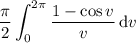 \displaystyle\frac\pi2\int_0^{2\pi}\frac{1-\cos v}v\,\mathrm dv