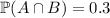 \mathbb P(A\cap B)=0.3