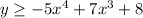 y\geq -5x ^ 4 +7x ^ 3 +8