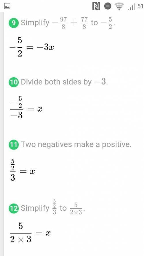 12 1/8 = -3x + (-9 5/8) how do i do this?