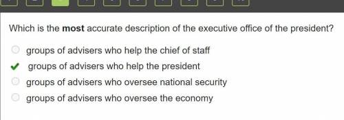 Which is the most accurate description of the executive office of the president