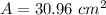 A=30.96\ cm^{2}