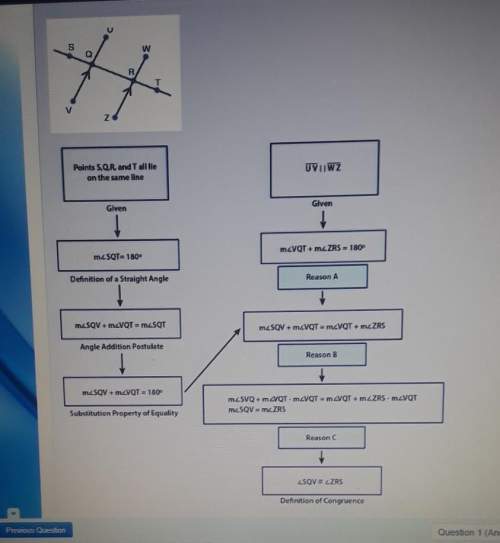 Use the figure and flowchart proof to answer the question.which property of equality accurately comp
