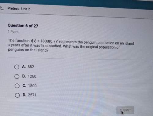 The function f(x)=18000(0.7)^x represents the penguin population on an island x years after it was f