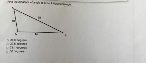 Find the measure of angle b in the following triangle