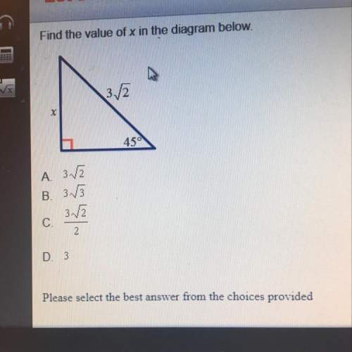Find the value of x in the diagram below. select the best answer from the choices provided
