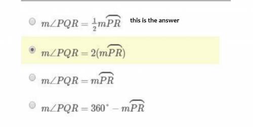 Which equation correctly describes the relationship between the measure of the inscribed angle and t