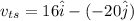 v_{ts}=16\hat{i}-(-20\hat{j})