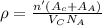 \rho = \frac{n'(A_{c} + A_{A})}{V_{C}N_{A}}