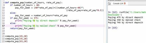 In Python please: For below program, please follow the rule that people who get paid at least $375 a