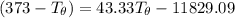 (373-T_\theta)=43.33 T_\theta-11829.09