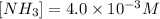 [NH_3]=4.0\times 10^{-3} M