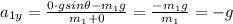 a_{1y}=\frac{0\cdot g sin \theta - m_1 g}{m_1 + 0}=\frac{-m_1 g}{m_1}=-g