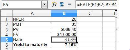 A $1,000 face value bond has a coupon rate of 7 percent, a market price of $989.40, and 10 years lef