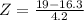 Z = \frac{19 - 16.3}{4.2}
