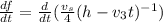 \frac{df}{dt}= \frac{d}{dt}(\frac{v_s}{4}(h-v_3t)^{-1})